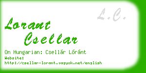 lorant csellar business card