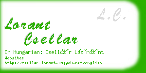 lorant csellar business card